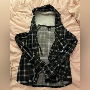 Rue 21 Plaid Button Up w Hood